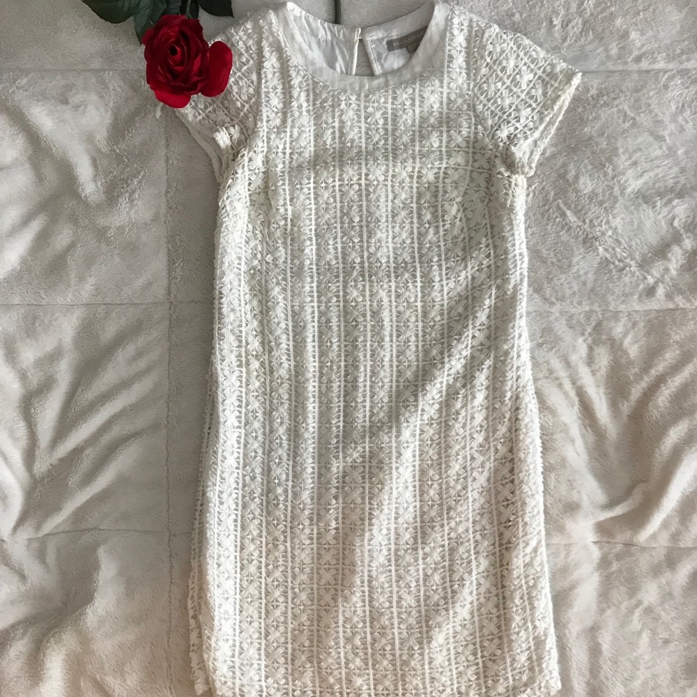 Banana Republic  Floral White Dress